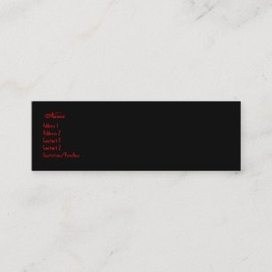 gothic business card mini visitekaartje