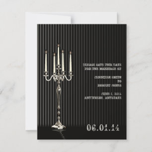Gothic Candelabra in zwart zilver Save the Date