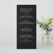 Gothic Candelabra on Black and Silver Wedding Menu (Staand voorkant)
