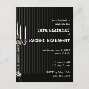 Gothic Candelabra Party Invitation Kaart