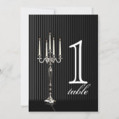 Gothic Candelabra Stripe Jubileum Table Number Kaart (Achterkant)