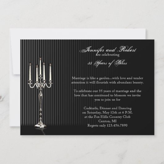 Gothic Candelabra Stripe Wedding Jubileum Kaart (Voorkant)