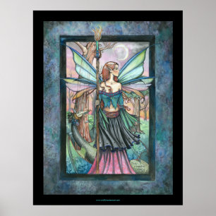 Gothic Candle Fairy en Dragon van Molly Harrison Poster