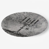 Gothic Candlestick met Spider, Halloween Papieren Bordje (Gekanteld)