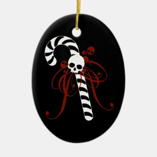 Gothic Candy Cane Keramisch Ornament