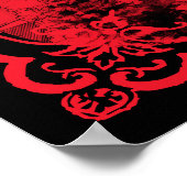 Gothic Castle Border Black Red Wedding Welcome Poster (Hoek)