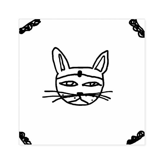 Gothic cat ink rubberstempel (Afrduk)