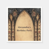 Gothic Cathedral Midnight Birthday Servet (Voorkant)