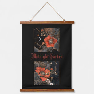 Gothic Celestial Poppies Midnight Garden Hangend Wandkleed