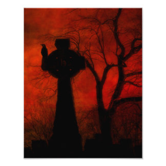 Gothic Celtic Red Foto Afdruk