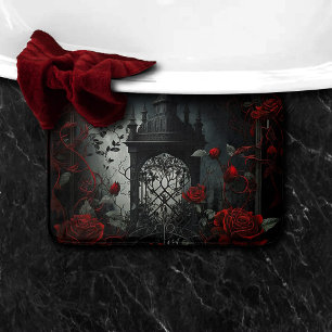 Gothic Cemetery Roos Garden met rood en zwart Badmat