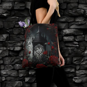 Gothic Cemetery Roos Garden met rood en zwart Draagtas
