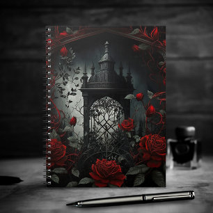 Gothic Cemetery Roos Garden met rood en zwart Notitieboek