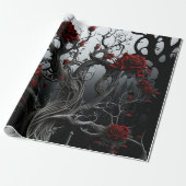 Gothic Cemetery Rose Garden Cadeaupapier (Uitgerold)