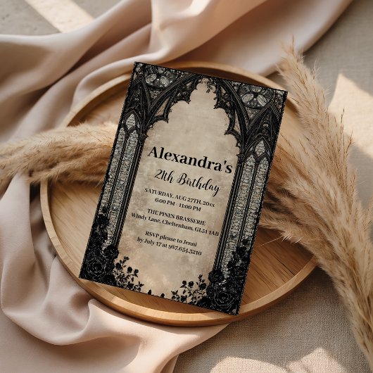 Gothic Chandelier Midnight Birthday Kaart