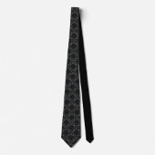 Gothic Charcoal Black Damask Raven Stropdas (Voorkant)