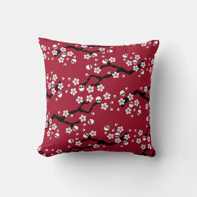 Gothic Cherry Blossom Kussen (Voorkant)