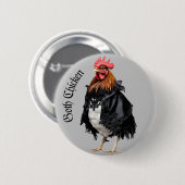 Gothic Chicken Gothic grunge Witchy Ronde Button 5,7 Cm (Voorkant /achterkant)