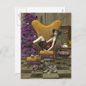 Gothic Christmas Briefkaart - "Wachten op de Kerst (Voorkant / Achterkant)