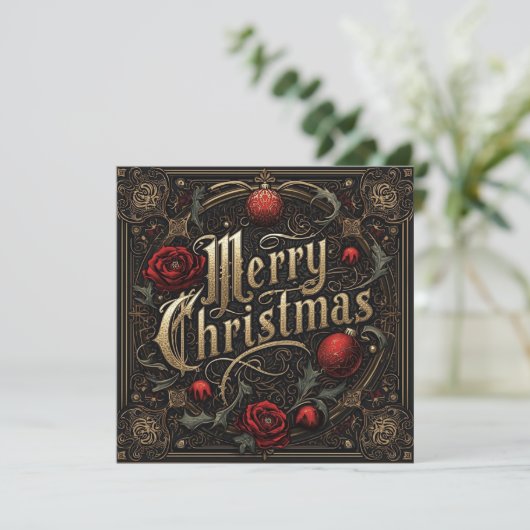 gothic christmas card kaart (Staand voorkant)