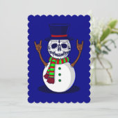 Gothic Christmas Skeleton Snowman Gothmas Kaart (Staand voorkant)