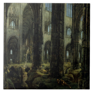 Gothic Church Ruins (door Carl Blechen) Tegeltje