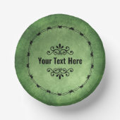Gothic Circle Black Barbed Wire Scrolls on Green Papieren Kommen (Voorkant)