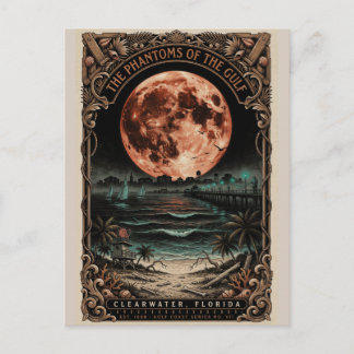 Gothic Clearwater, FL Kunst | Vintage Horror Reize Briefkaart