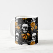 Gothic Coffee Mok Skulls in Crowns Oranje Black (Voorkant links)
