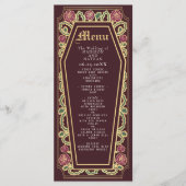 Gothic Coffin Roos Red Wedding Menu (Voorkant)