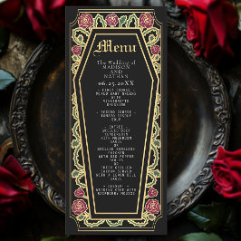 Gothic Coffin Roos Zwart Trouwmenu Menu