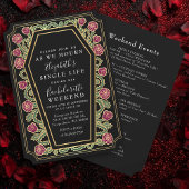Gothic Coffin Roses Bachelorette-weekend Kaart