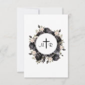 Gothic Coffin Zwart Rozen Bruiloft Details Kaarten (Achterkant)