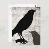 Gothic Collage Gepersonaliseerd vogelbeker Briefkaart (Voorkant / Achterkant)
