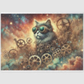Gothic Cosmic Steampunk Cat Dream Decoupage Tissuepapier (Voorkant)