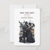 Gothic Couple Dark Western Save The Date (Voorkant)