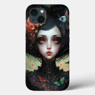 Gothic Creepy Cute Girl Gothic iPhone 13 Hoesje