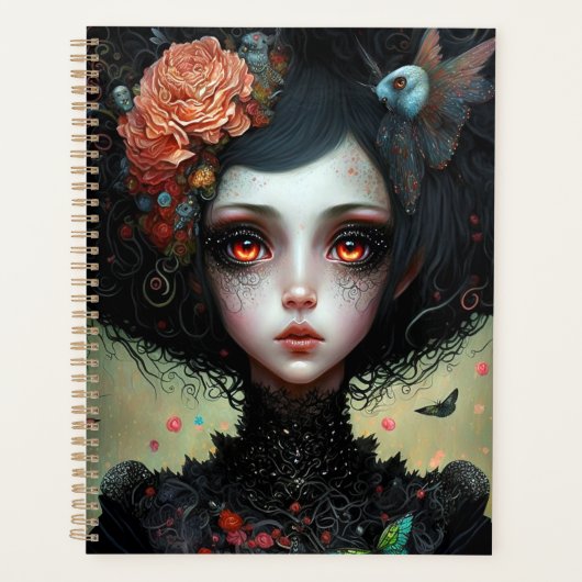 Gothic Creepy Cute Girl Gothic Planner (Voorkant)