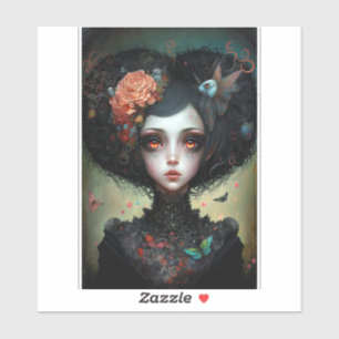 Gothic Creepy Cute Girl Gothic Sticker