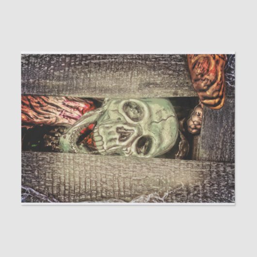 Gothic Creepy Green Skull Head Tissuepapier (Voorkant)