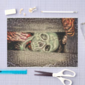 Gothic Creepy Green Skull Head Tissuepapier (Craft)