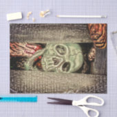 Gothic Creepy Green Skull Head Tissuepapier (Craft)