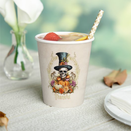 Gothic Creepy Skeleton Dankbaar Papieren Bekers (Insitu)