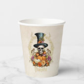 Gothic Creepy Skeleton Dankbaar Papieren Bekers (Voorkant)