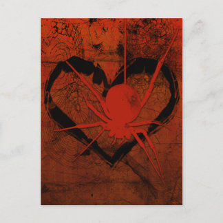 Gothic Creepy SpiderHeart Eyes Briefkaart