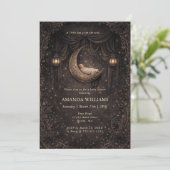 Gothic Crescent Moon Stars Baby Shower Invitation (Debout devant)