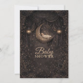 Gothic Crescent Moon Stars Baby Shower Invitation (Dos)