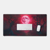 Gothic Crimson Moon Desk Mat – Dark Fantasy Horror (Keyboard & Muis)