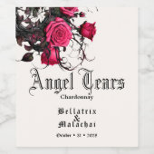 Gothic Crimson Rozen Witte Wijn Etiket (Enkel label)