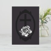 Gothic Cross en Roos Cameo Wedding Invitations Kaart (Staand voorkant)